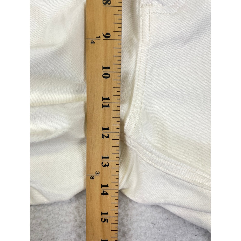Everlane Straight Leg Crop Pants Women's Size 16 White Cotton Stretch Casual - Picture 3 of 9